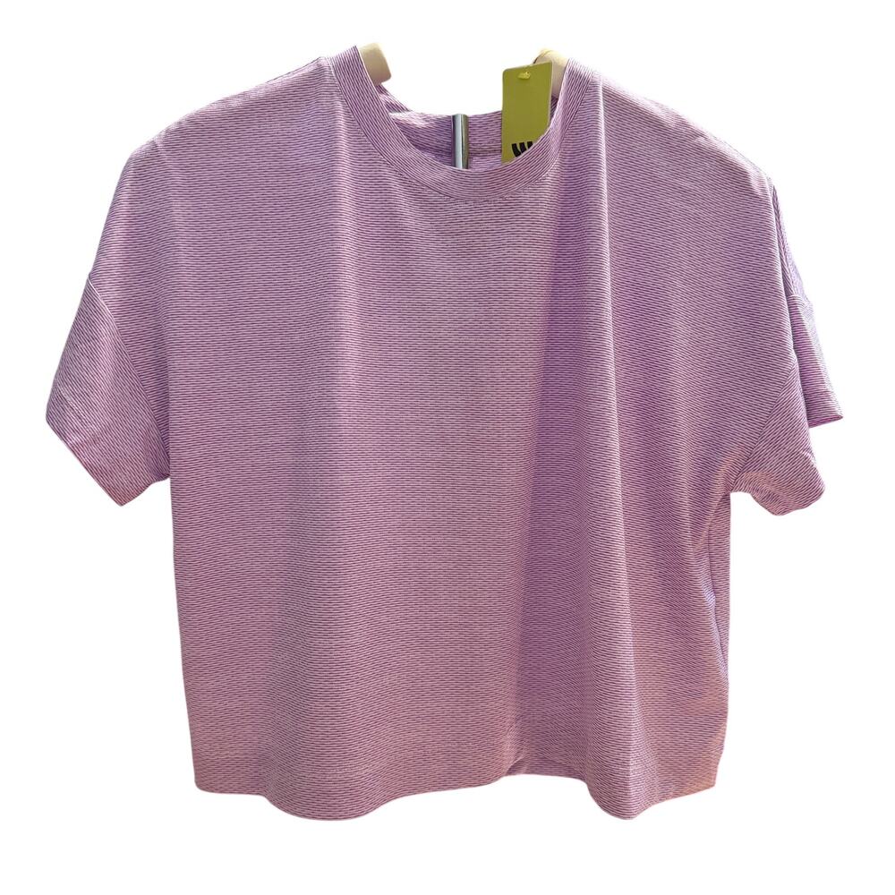 All in Motion Women's Heathered Purple Back Slit Textured Top - Medium - NWT